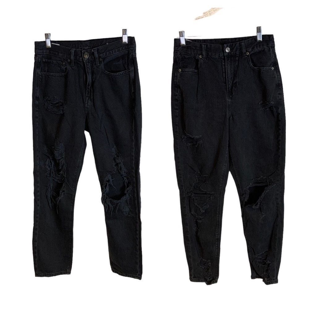 2 Pairs American Eagle Black Distressed Jeans Size 4R